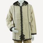 Manteau Ouazzani en tissu Chakhma B/N