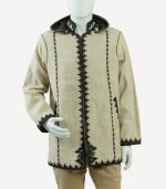 Manteau Ouazzani en tissu Chakhma B/N