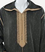 Djellaba en fil rayé NB – Image 2